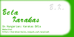 bela karakas business card